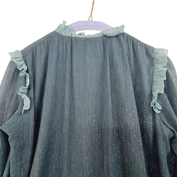 Kenzo Paris Women's Long Sleeve Mini Dress Teal Size 6 - Picture 8 of 12